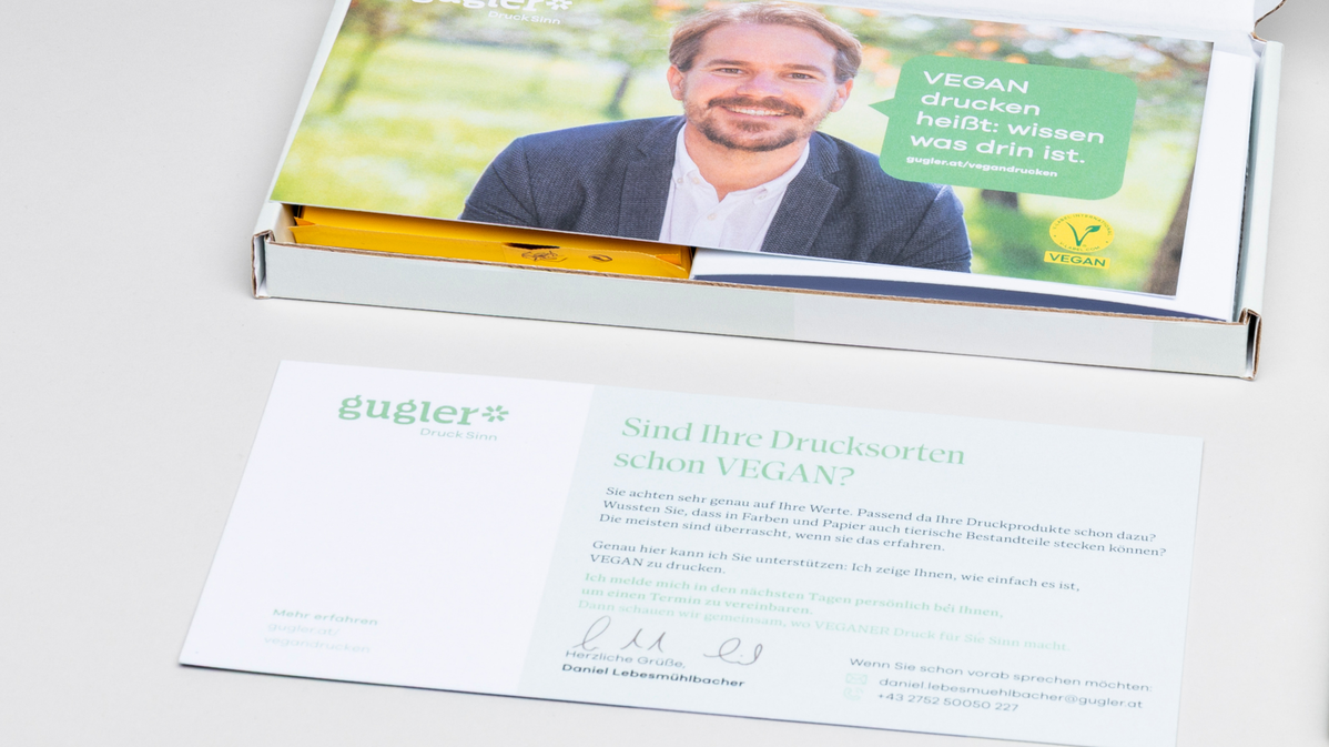 persönliche Karte des print Mailings mit Foto des Ansprechpartners